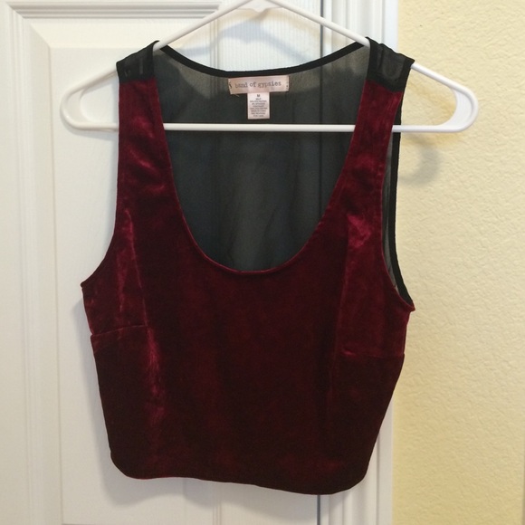 Urban Outfitters Velvet Tank with Sheer Back