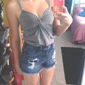 Hollister Grey Babydoll tank
