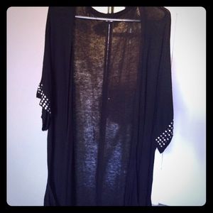 Plus size  black cardigan long