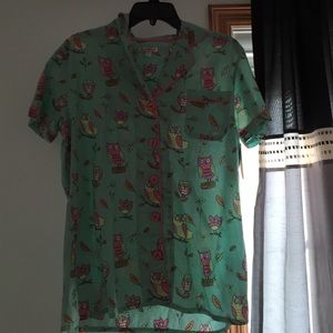 Owl Short Sleeve Night Shirt