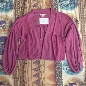 Dusty Rose Colored Crop Cardigan