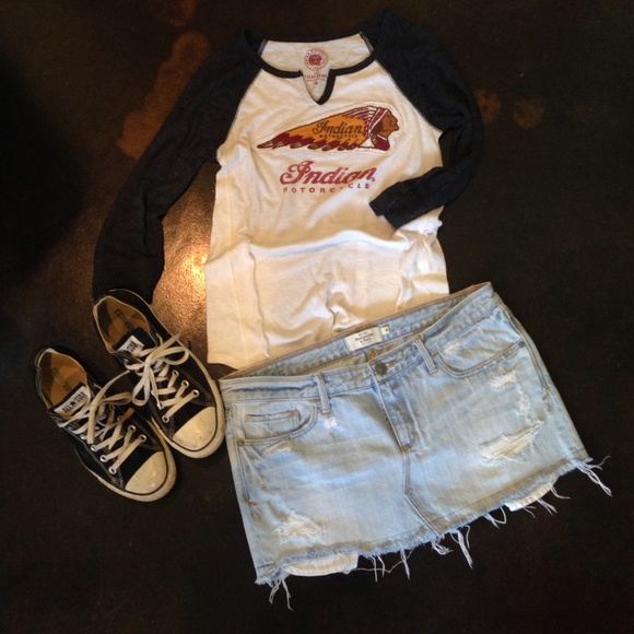 Distressed denim skirt from Abercrombie & Fitch