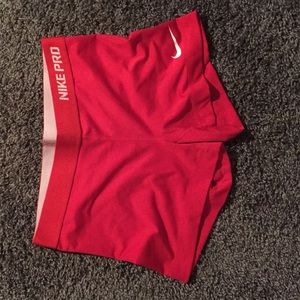 Red Nike Pro spandex
