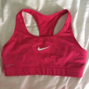 Hot pink nike sports bra