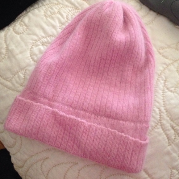 Pink fuzzy beanie