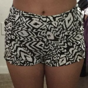 Black and white mini shorts