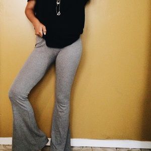 Flare gray knit pants