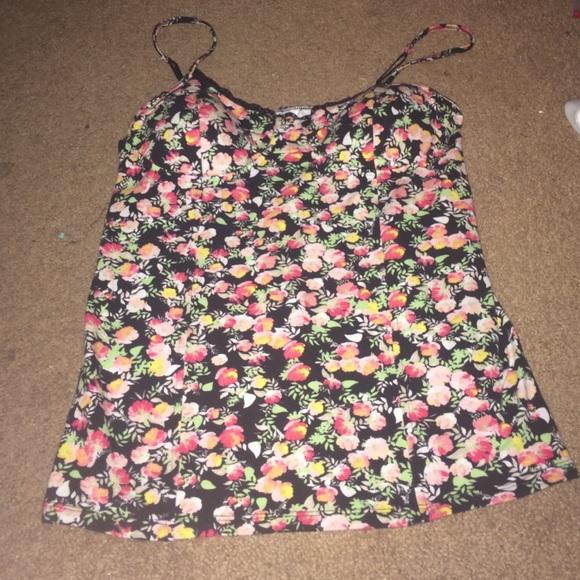 floral tank with built in bra