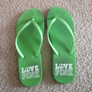Iove pink flip flops
