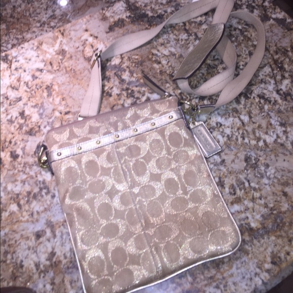 Gold Coach cross body bag