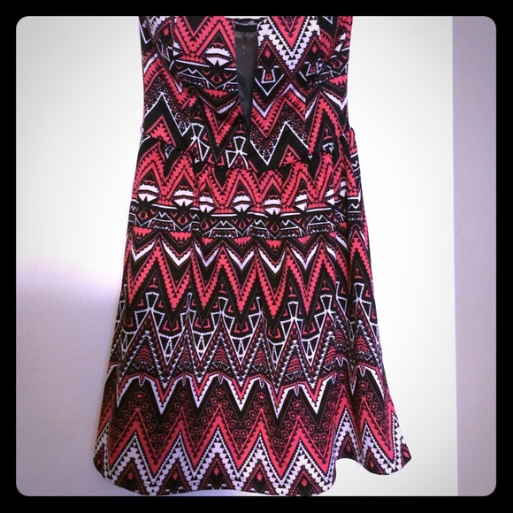 Strapless print dress