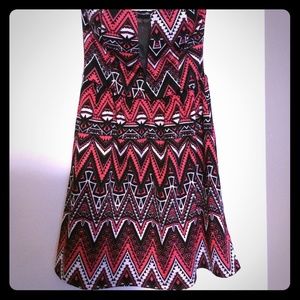 Strapless print dress