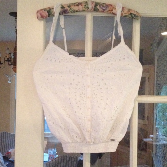 Lined white eyelet top