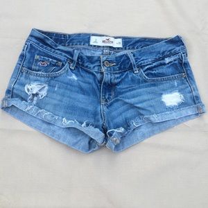 Hollister distressed denim shorts