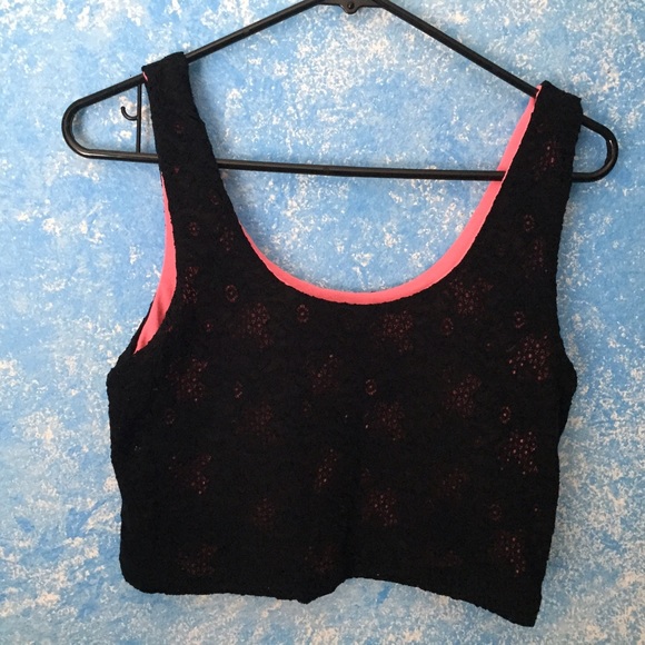 Black Lace Crop Top