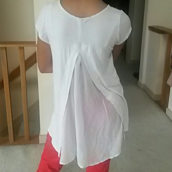 White top with sheer back