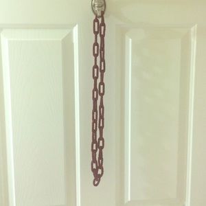 Beaded dark red link necklace