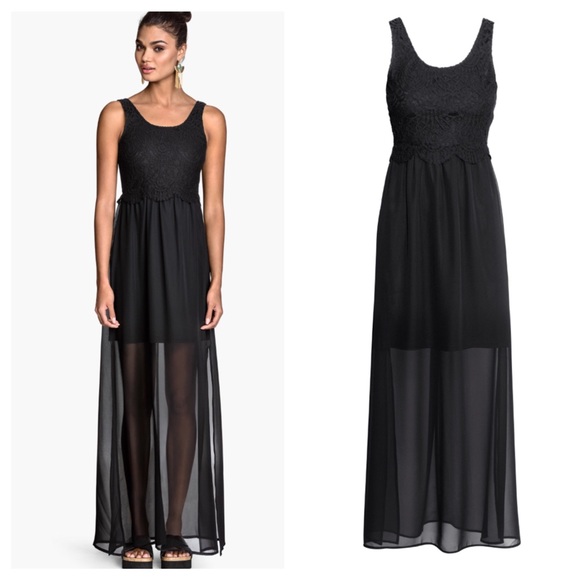 H&M Dresses & Skirts - H&M Chiffon & Lace Long Dress