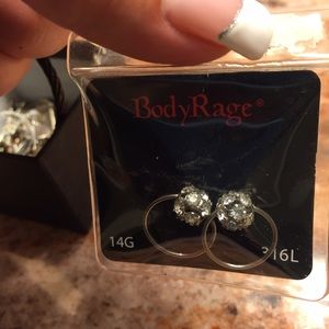 14 g earrings from hot topic! Sparkly balls!