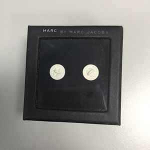 Marc by Marc Jacobs White Turnlock Stud Earrings