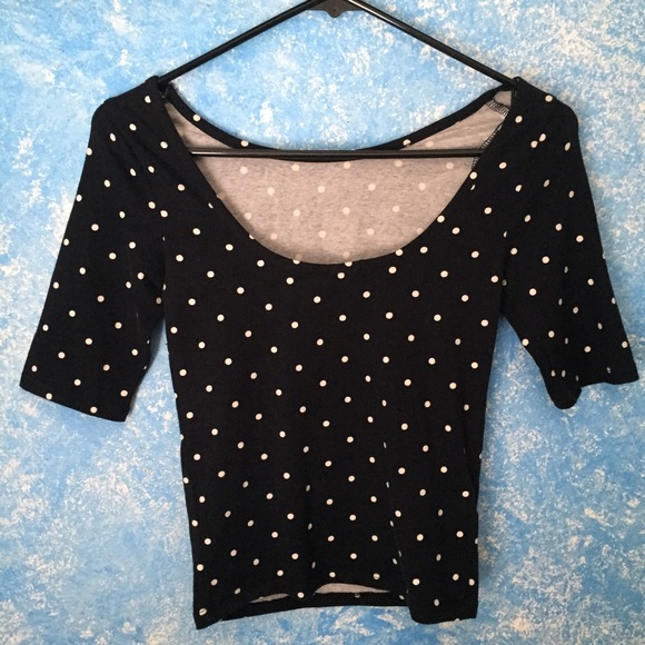 Polka Dot Fitted Crop Top