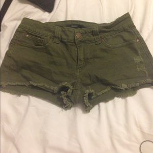 Army green shorts