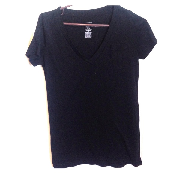 Black V Neck Tee
