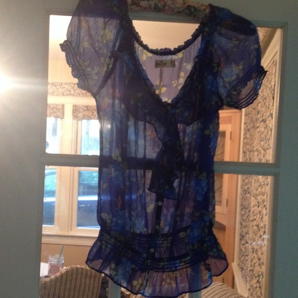 Sheer floral hollister top
