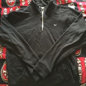 VS Pink half zip black