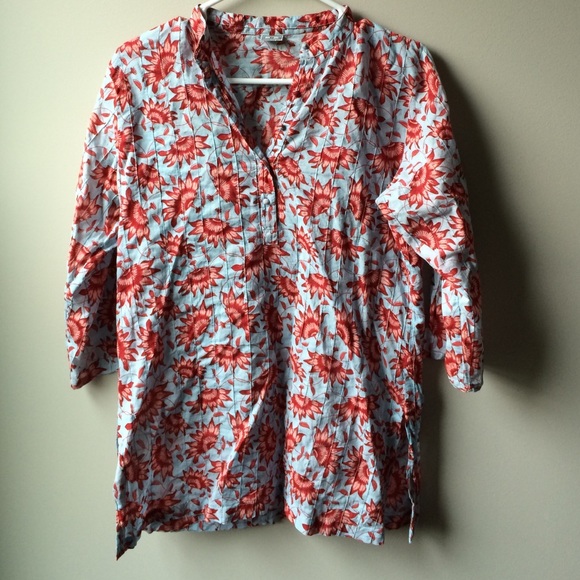Cotton Print Nehru Collar Tunic