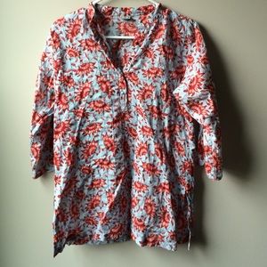 Cotton Print Nehru Collar Tunic