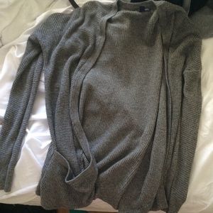 grey knit cardigan