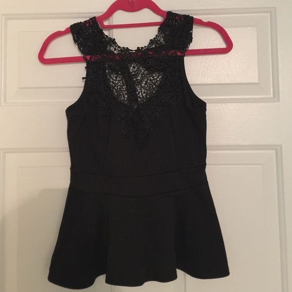 Black lace top shirt