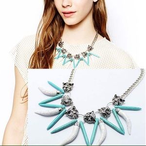 Leopard head turquoise necklace