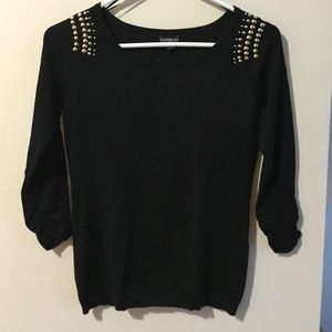 Express Sweater with Studded Shoulder Detail