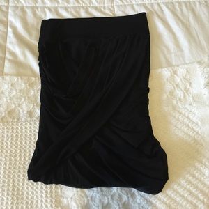 Black drape mini skirt from Express