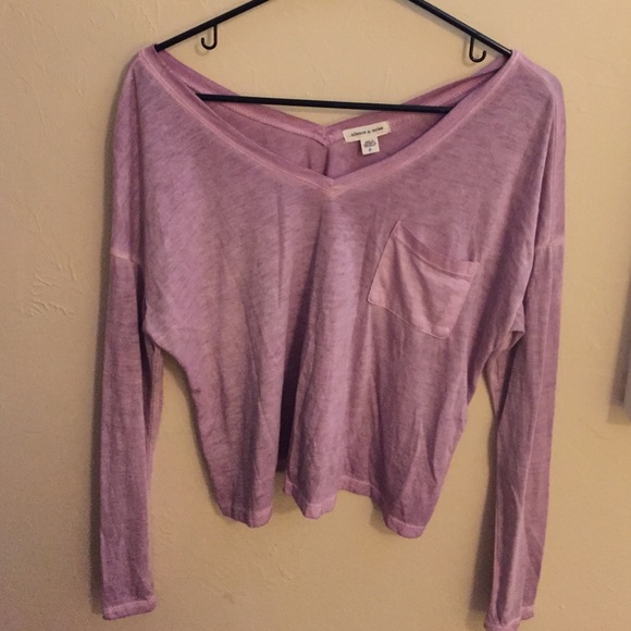 Purple long sleeve crop top