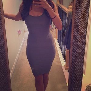 Bebe like gray bodycon keyhole dress