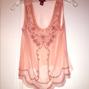 Jeweled light pink top