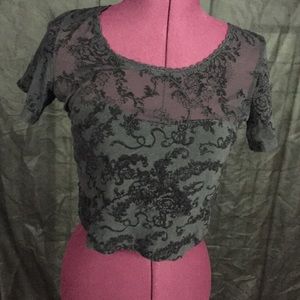 Black NastyGal Lace Crop Top