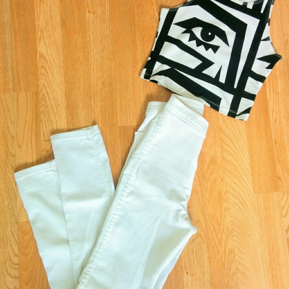 American Apparel. High waisted. Jeans. White. ?