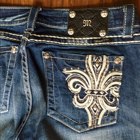 Miss Me dark wash worn-look boot cut jeans