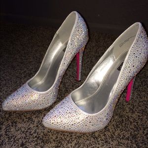 Rhinestone Pink Bottom Heels