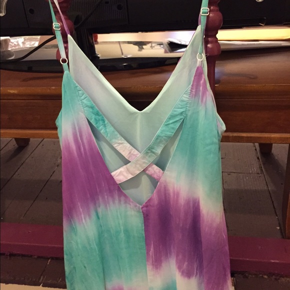 ***SOLD***Tie Dye Maxi Dress with Criss Cross Back - Picture 4 of 4