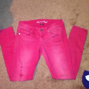 American Eagle Hot Pink Skinny Jeans