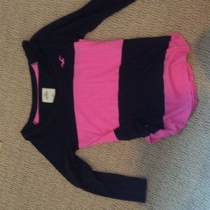 Pink and navy quarter sleeve