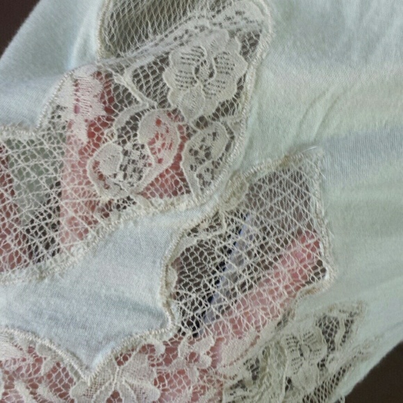 Donated - Light Mint Green Ivory Laced Top - Picture 2 of 4