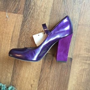 Vince Camuto purple heels with chunky suede heel