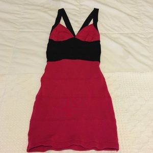 Pink and black dress