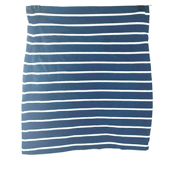 Blue and white striped Pencil Skirt